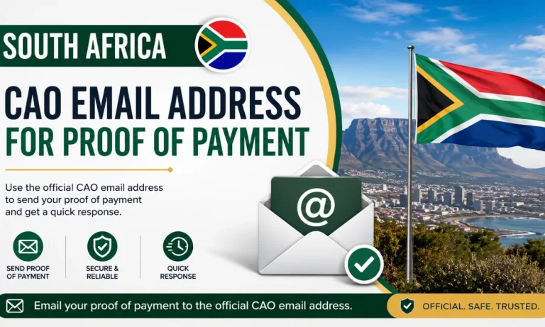 CAO Email Address For Proof of Payment