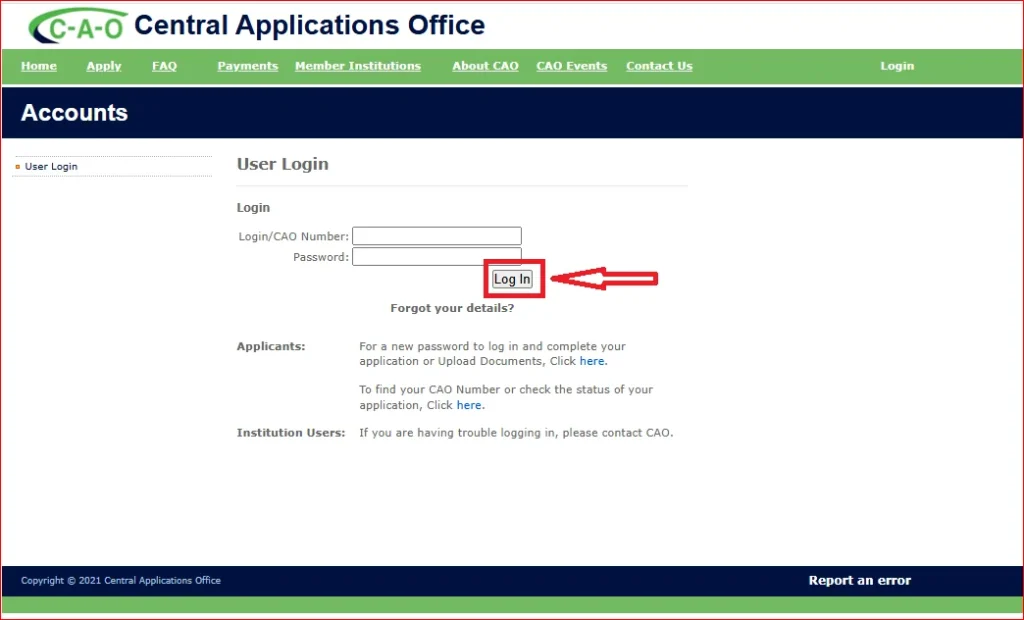 CAO Login