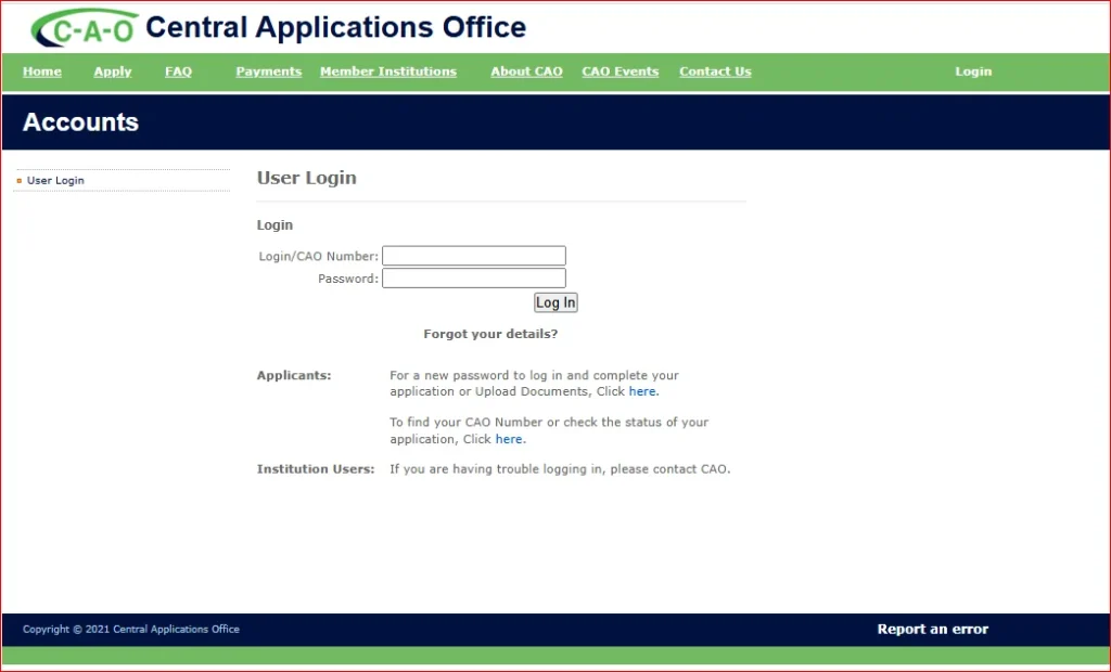 CAO Login